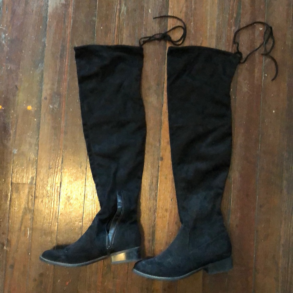 Tie back over the knee boots